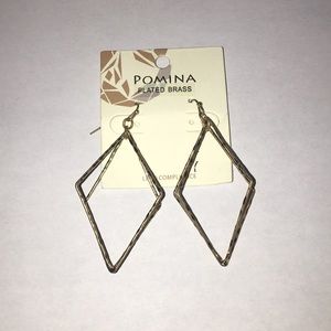 Pomina Gold Plated Brass Octahedron Earrings